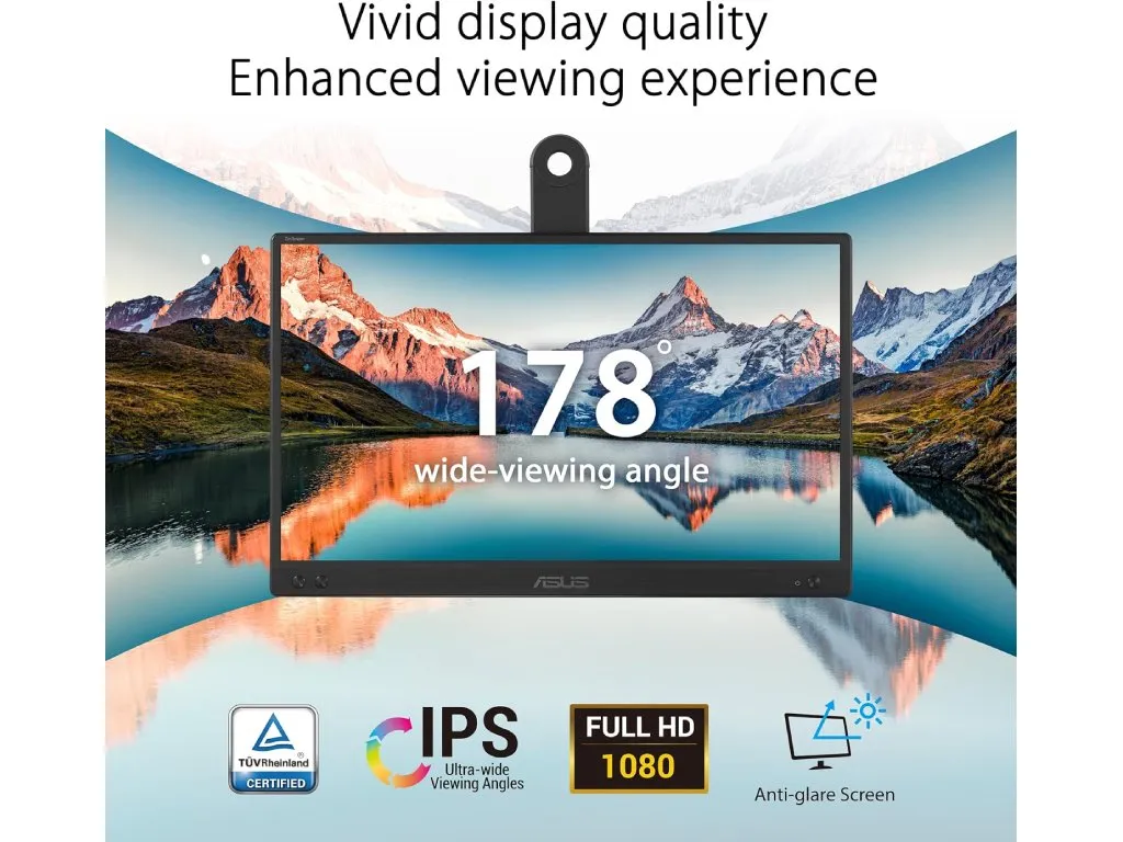 Monitor ASUS ZenScreen MB166CR 15.6"/IPS/1920x1080/60Hz/5ms GtG/USB C/prenosni/crna Slika 4