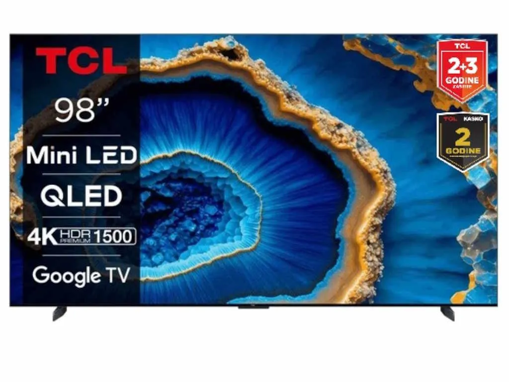 Televizor TCL 98C805/Mini LED-QLED/98"/4K HDR/144Hz/Google TV/crna Slika 4