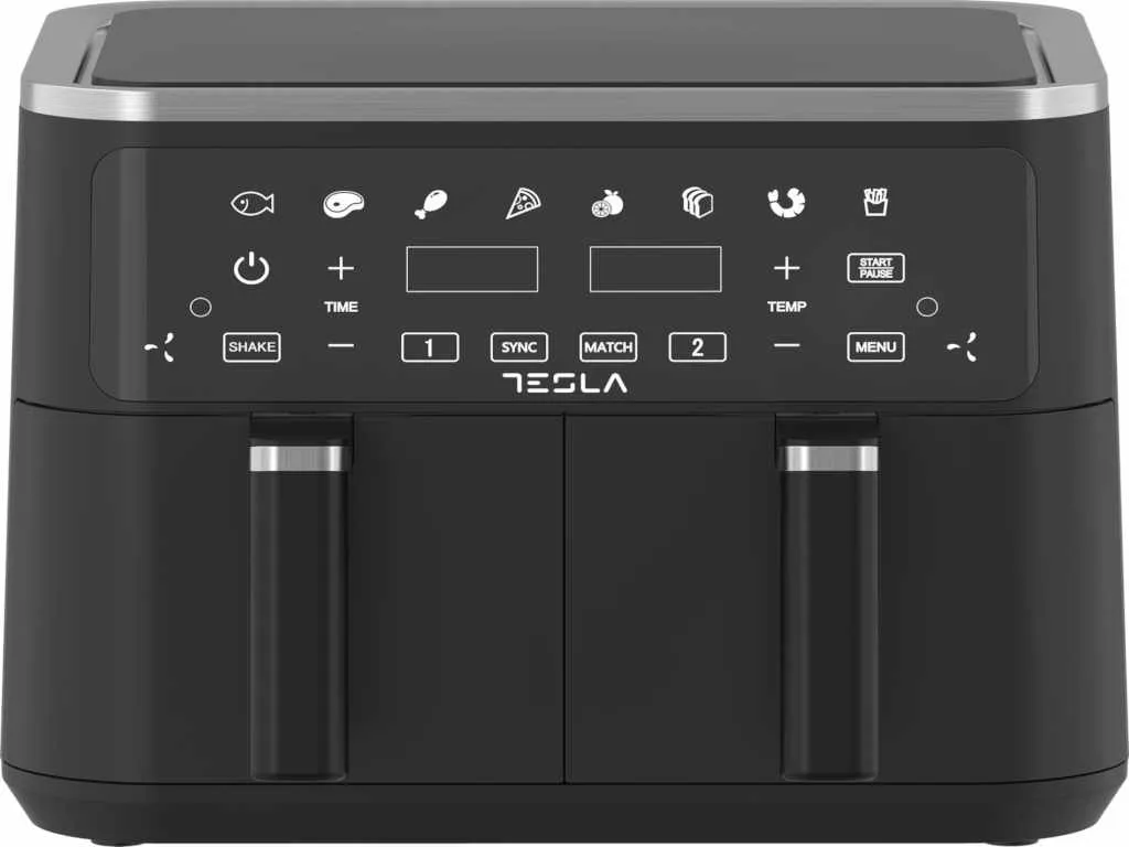 Tesla Air Fryer TESLA AF900BSD 2400W/4.5L+4.5L/digital panel/crna-inox Slika 7