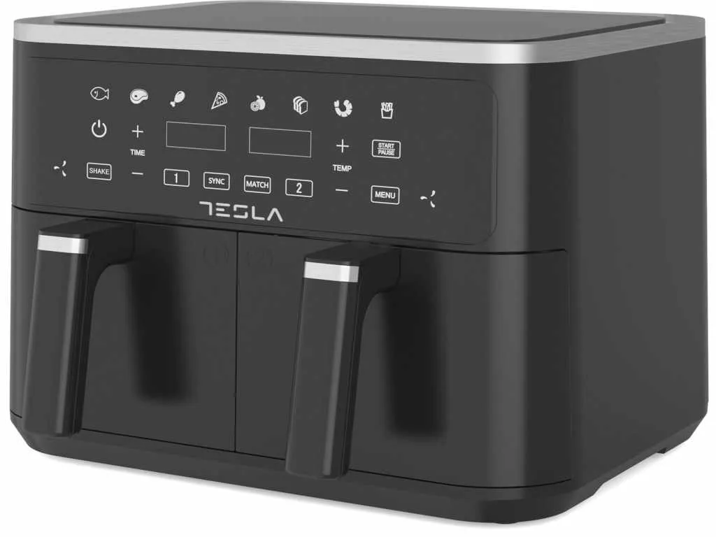 Tesla Air Fryer TESLA AF900BSD 2400W/4.5L+4.5L/digital panel/crna-inox Slika 8