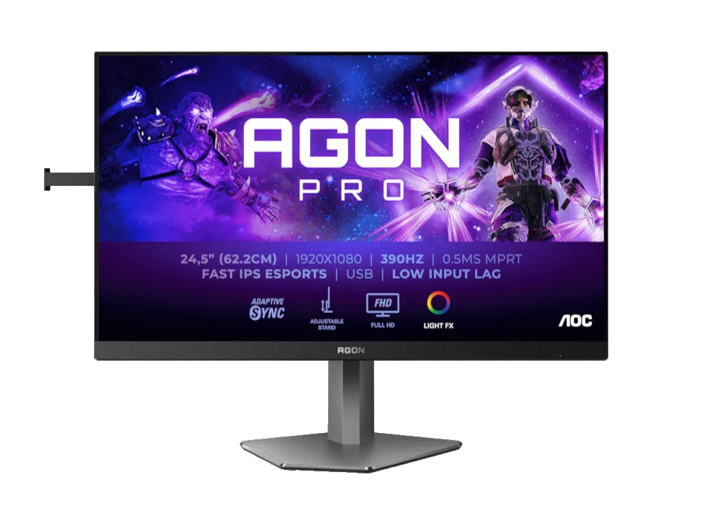 Monitor AOC AGON AG256FS 24.5"/IPS/1920x1080/390Hz/1ms GtG/HDMIx2,DP,USB/adaptive sync/pivot/crna Slika 1