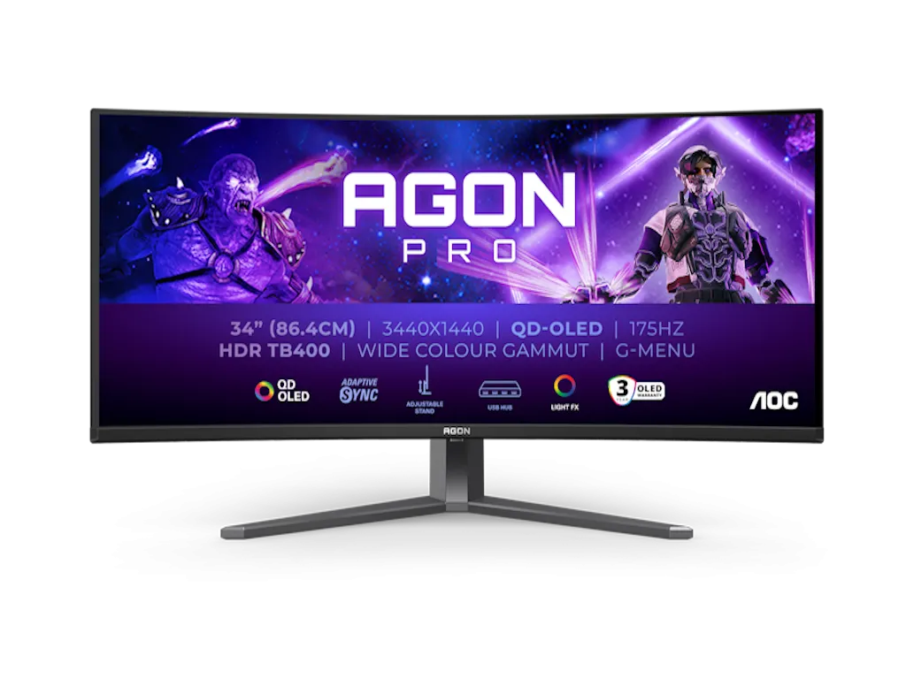 Monitor AOC AG346UCD 34"/OLED, zakrivljen/3440X1440/175/0,03 ms/HDMIX2,DP,USB/A Sync/VESA/zvucnici Slika 2