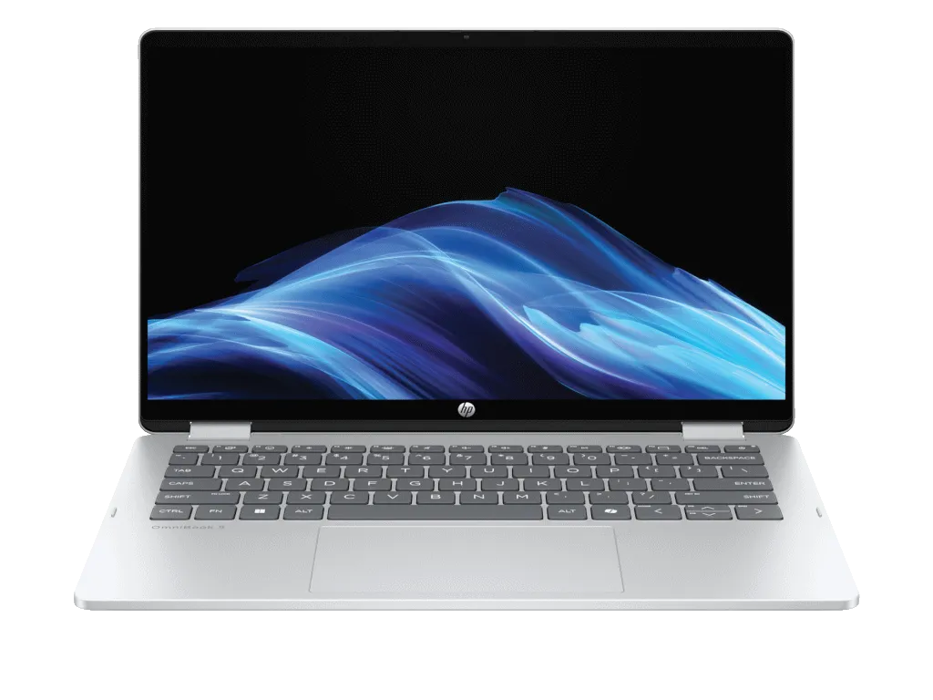HP PSG Laptop HP OmniBook 5 Flip 14-fp0025nn DOS/14"2K Touch/Core 7-150U/24GB onboard/1TB/backlit/srebrna Slika 1