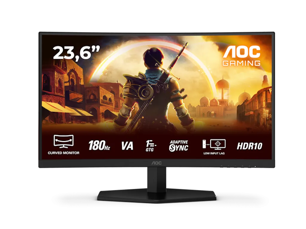 Monitor AOC C24G42E 23.6"/VA,zakrivljen/1920X1080/180Hz/4 ms GtG/HDMIx2,DP/Adaptive Sync/VESA/crna Slika 2