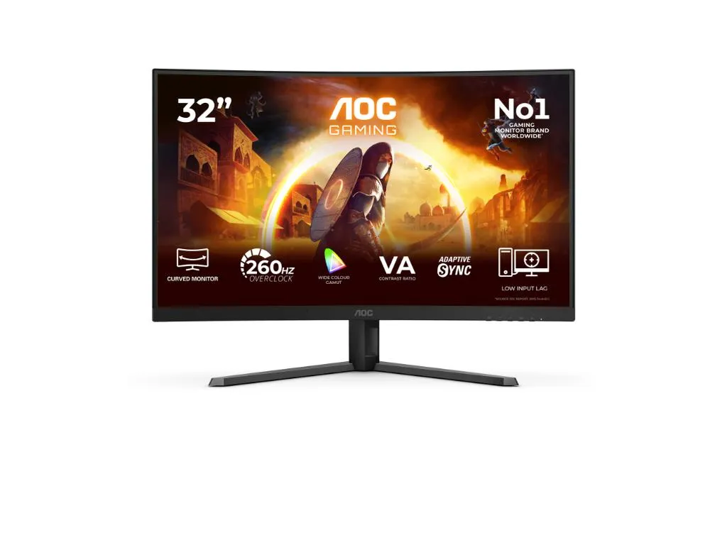 Monitor AOC C32G42ZE 31.5"/VA,zakrivljen/1920x1080/260Hz/0.3ms MPRT/HDMI,DP/Adaptive sync/VESA/crna Slika 2