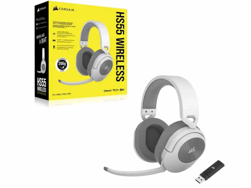 Corsair Slušalice CORSAIR HS55 bežicne/CA-9011281-EU/gaming/bela Slika 5