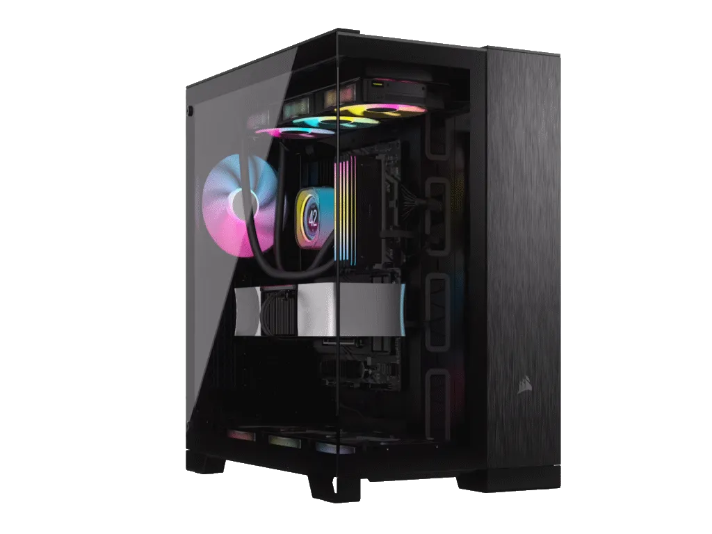 Corsair Kucište CORSAIR 6500X Mid-Tower/dve komore/kaljeno staklo/bez napajanja/crna/obsidijan aluminijum Slika 6