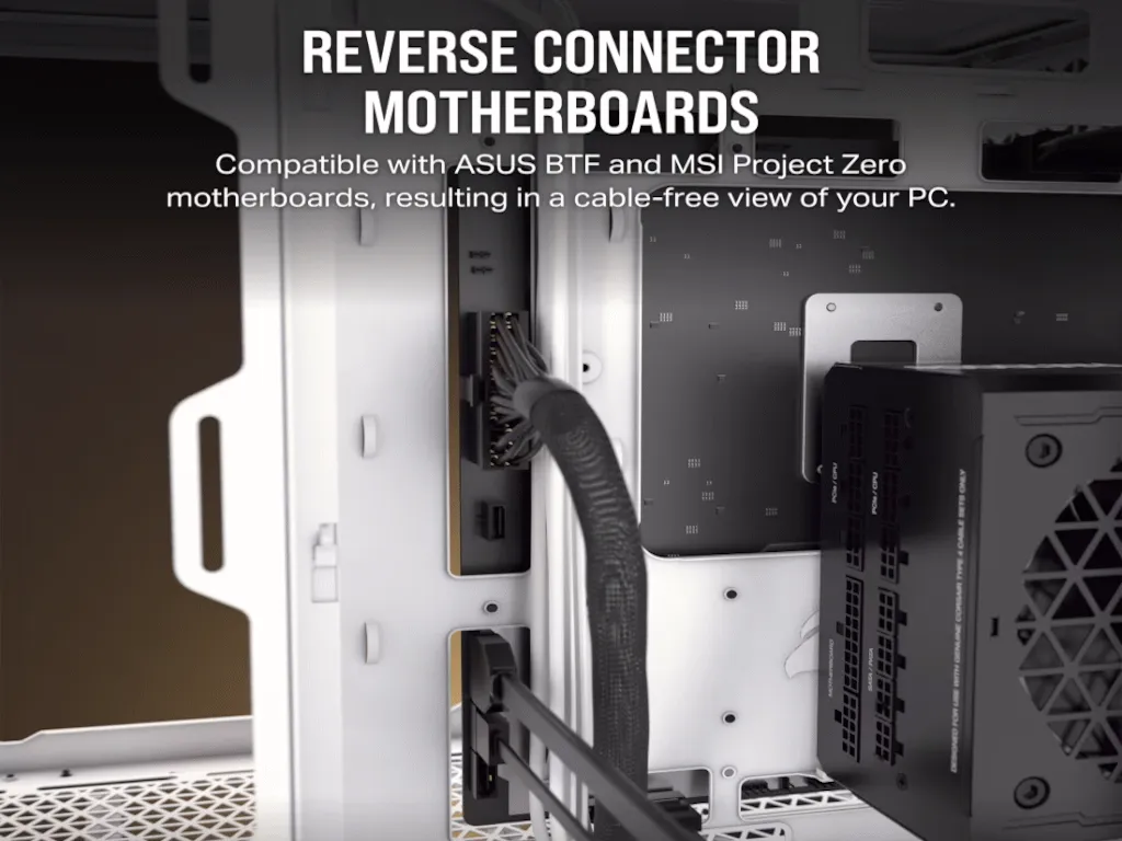 Corsair Kucište CORSAIR 6500X Mid-Tower/dve komore/kaljeno staklo/bez napajanja/bela/saten sivo aluminijum Slika 3
