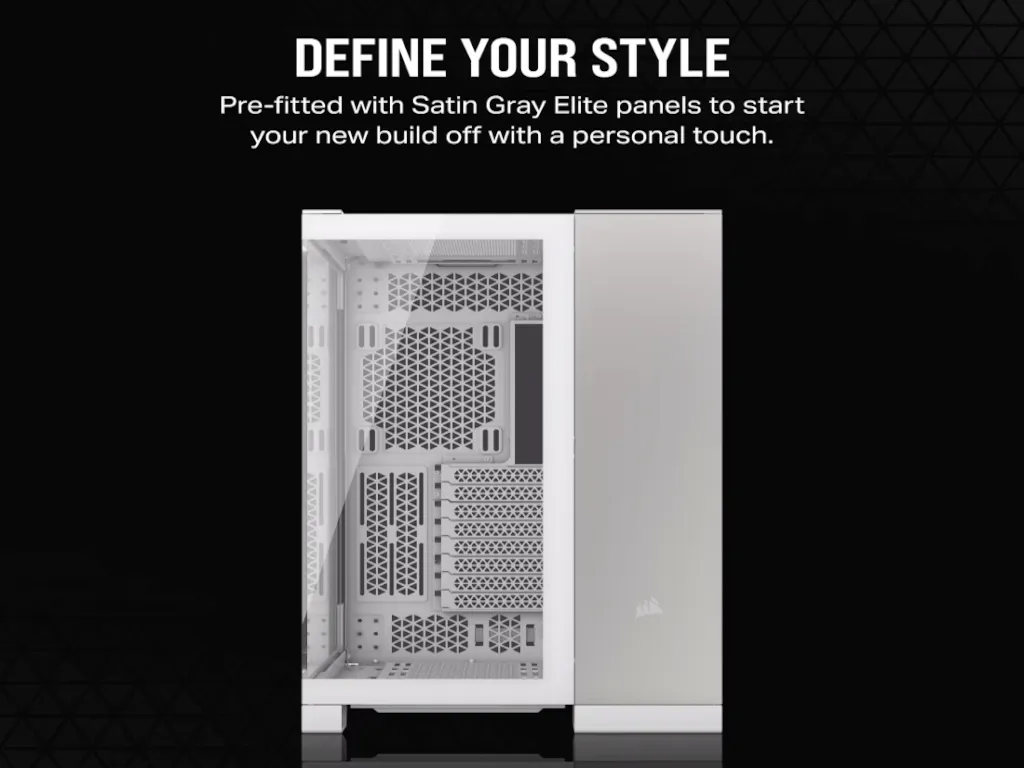 Corsair Kucište CORSAIR 6500X Mid-Tower/dve komore/kaljeno staklo/bez napajanja/bela/saten sivo aluminijum Slika 8