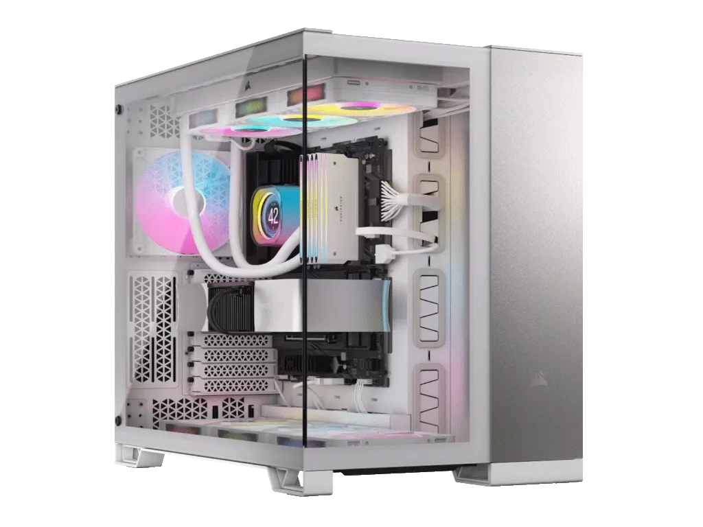 Corsair Kucište CORSAIR 6500X Mid-Tower/dve komore/kaljeno staklo/bez napajanja/bela/saten sivo aluminijum Slika 9