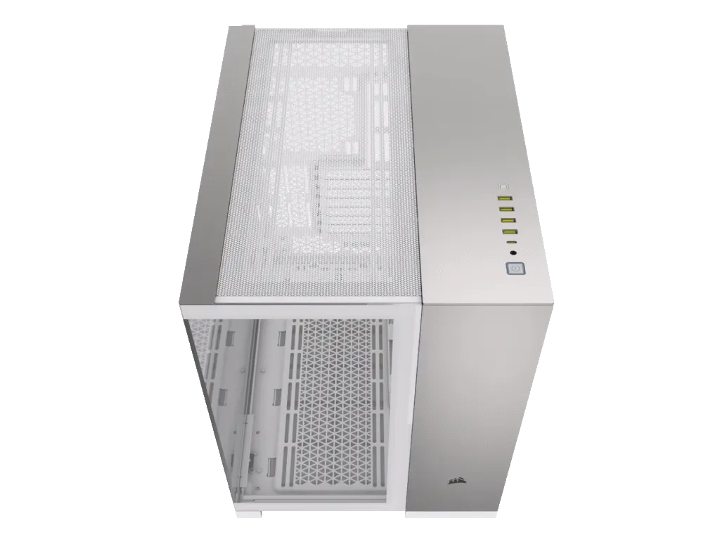Corsair Kucište CORSAIR 6500X Mid-Tower/dve komore/kaljeno staklo/bez napajanja/bela/saten sivo aluminijum Slika 6