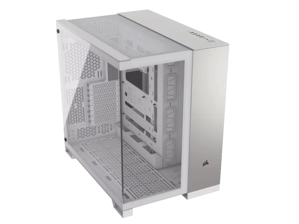 Corsair Kucište CORSAIR 6500X Mid-Tower/dve komore/kaljeno staklo/bez napajanja/bela/saten sivo aluminijum Slika 5