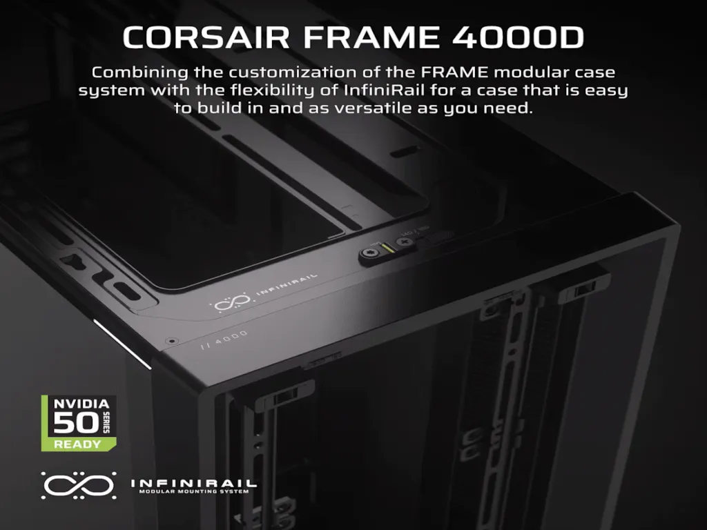 Kucište CORSAIR FRAME 4000D Mid-Tower/ATX/kaljeno staklo/bez napajanja/crna Slika 7