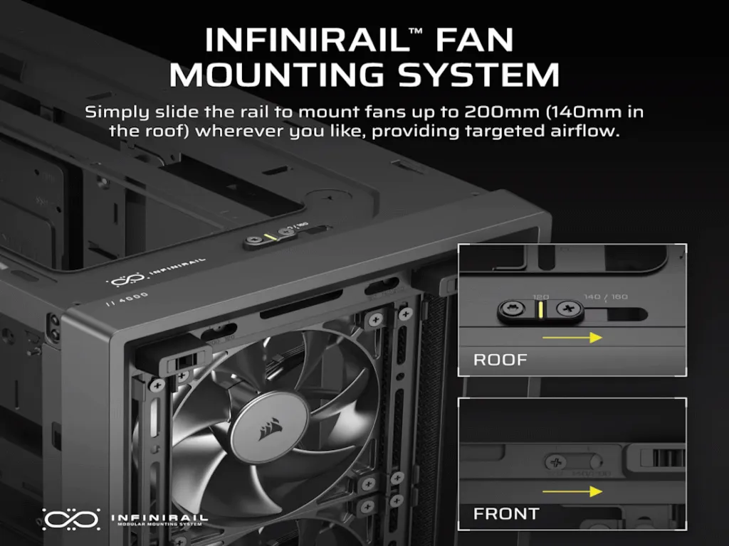 Kucište CORSAIR FRAME 4000D RS Mid-Tower/ATX/kaljeno staklo/bez napajanja/crna Slika 7