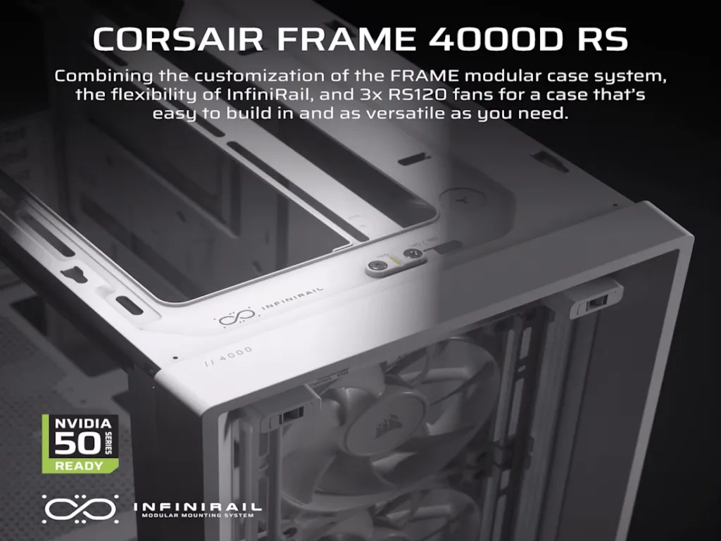 Kucište CORSAIR FRAME 4000D RS Mid-Tower/ATX/kaljeno staklo/bez napajanja/bela Slika 4