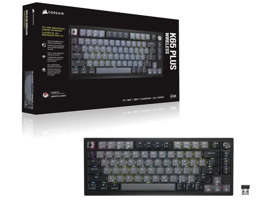 Tastatura CORSAIR K65 Plus bežicna/mehanicka/CH-91D401L-NA/gaming/RGB/crna Slika 5