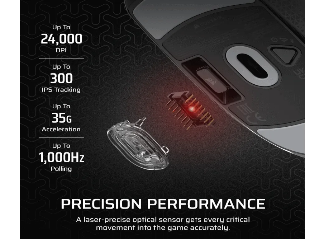 Corsair Miš CORSAIR M55 BEŽICNI/CH-931F000-WW/gaming/24000 DPI/crna Slika 3