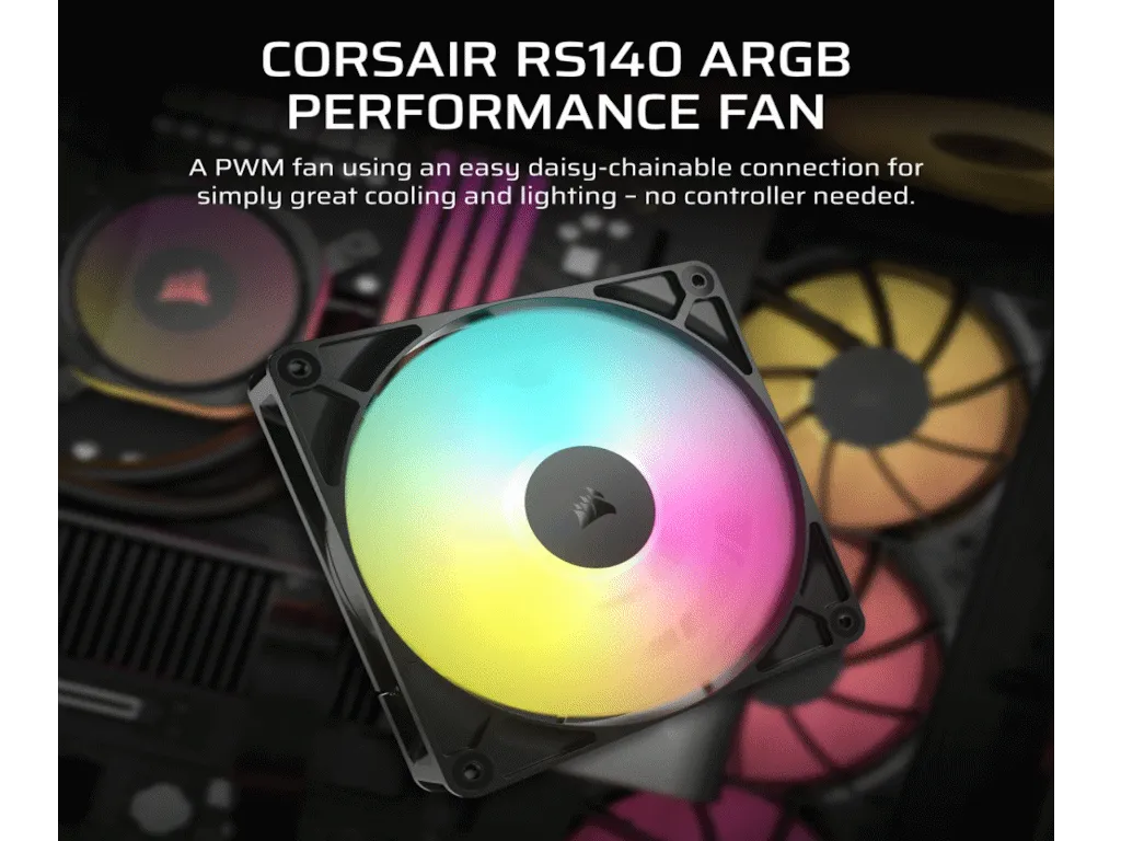 Corsair Ventilator CORSAIR RS140 ARGB/140mm/dual pack/crna Slika 4