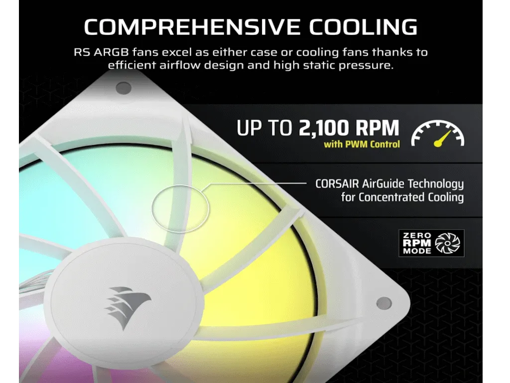 Corsair Ventilator CORSAIR RS120/120mm/ARGB/single pack/bela Slika 3
