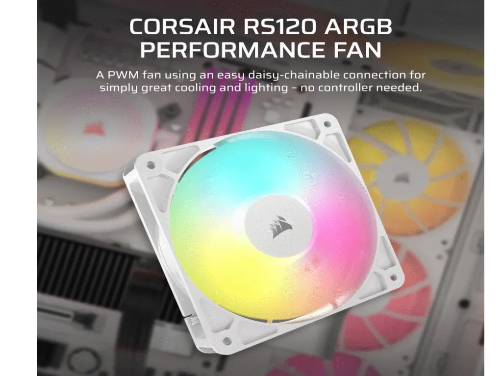 Corsair Ventilator CORSAIR RS120/120mm/ARGB/single pack/bela Slika 6