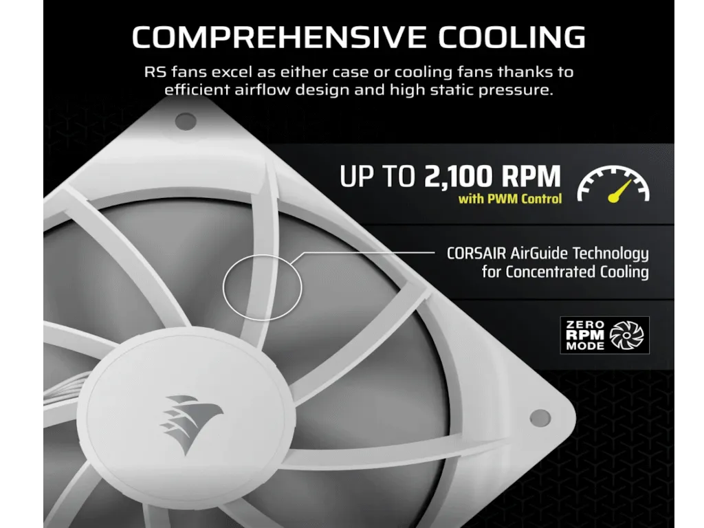 Corsair Ventilator CORSAIR RS120/120mm/single pack/bela Slika 3