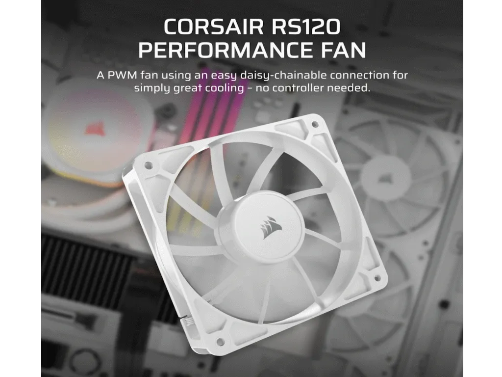 Corsair Ventilator CORSAIR RS120/120mm/single pack/bela Slika 4