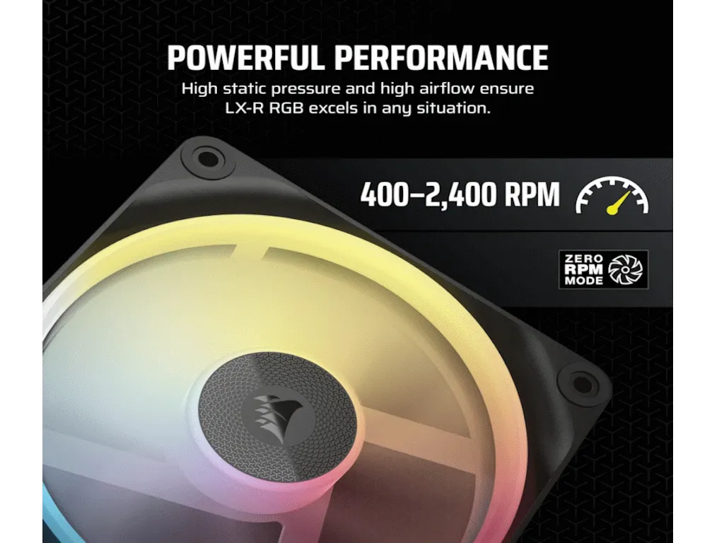 Corsair Kuler za PC CORSAIR iCUE LINK LX120-R/RGB/120mm/single fan/crna Slika 3