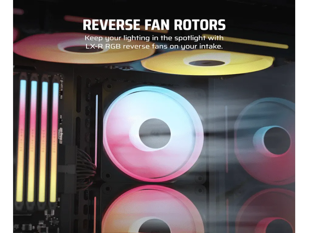 Corsair Kuler za PC CORSAIR iCUE LINK LX120-R/RGB/120mm/triple fan kit/crna Slika 5