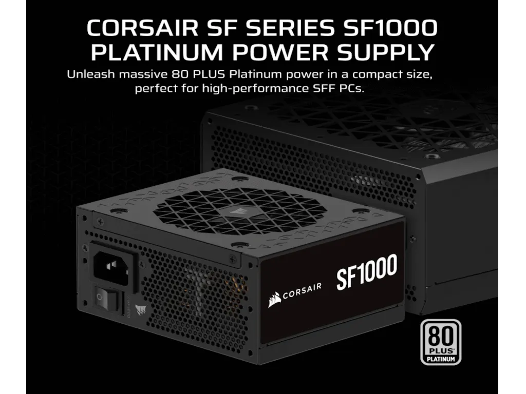 Corsair Napajanje CORSAIR SF1000 1000W/SFX/80+Platinum/modularno/crna Slika 4