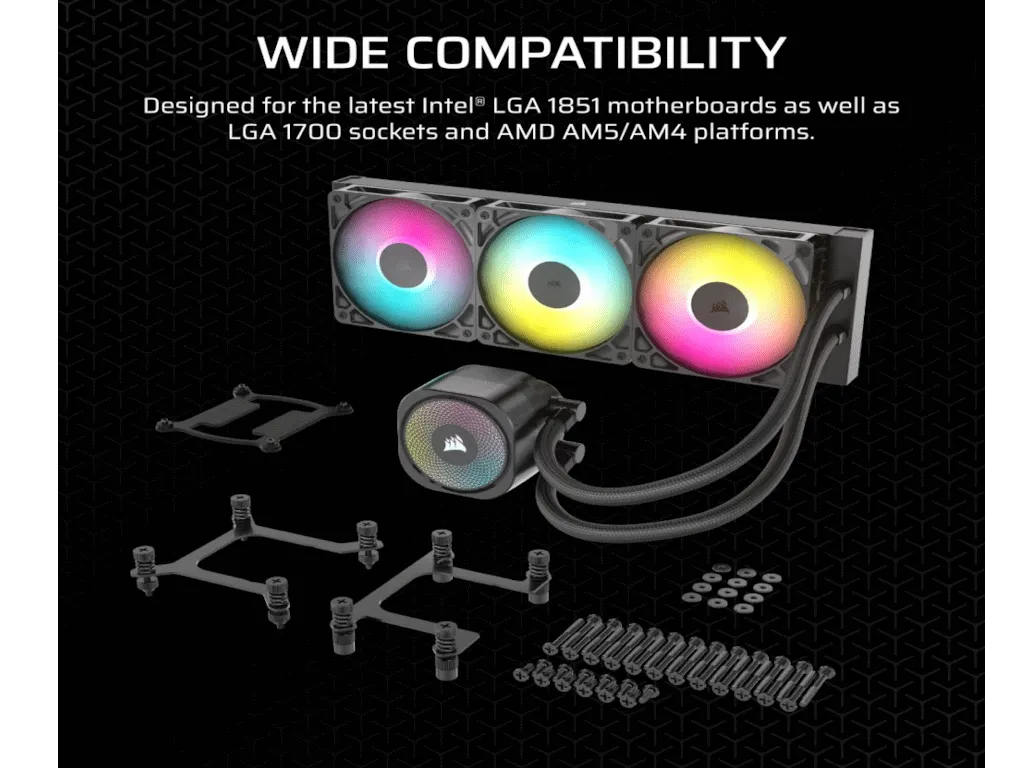 Corsair Kuler za CPU CORSAIR NAUTILUS 360/ARGB/360mm/triple fan/vodeno hladenje/crna Slika 2