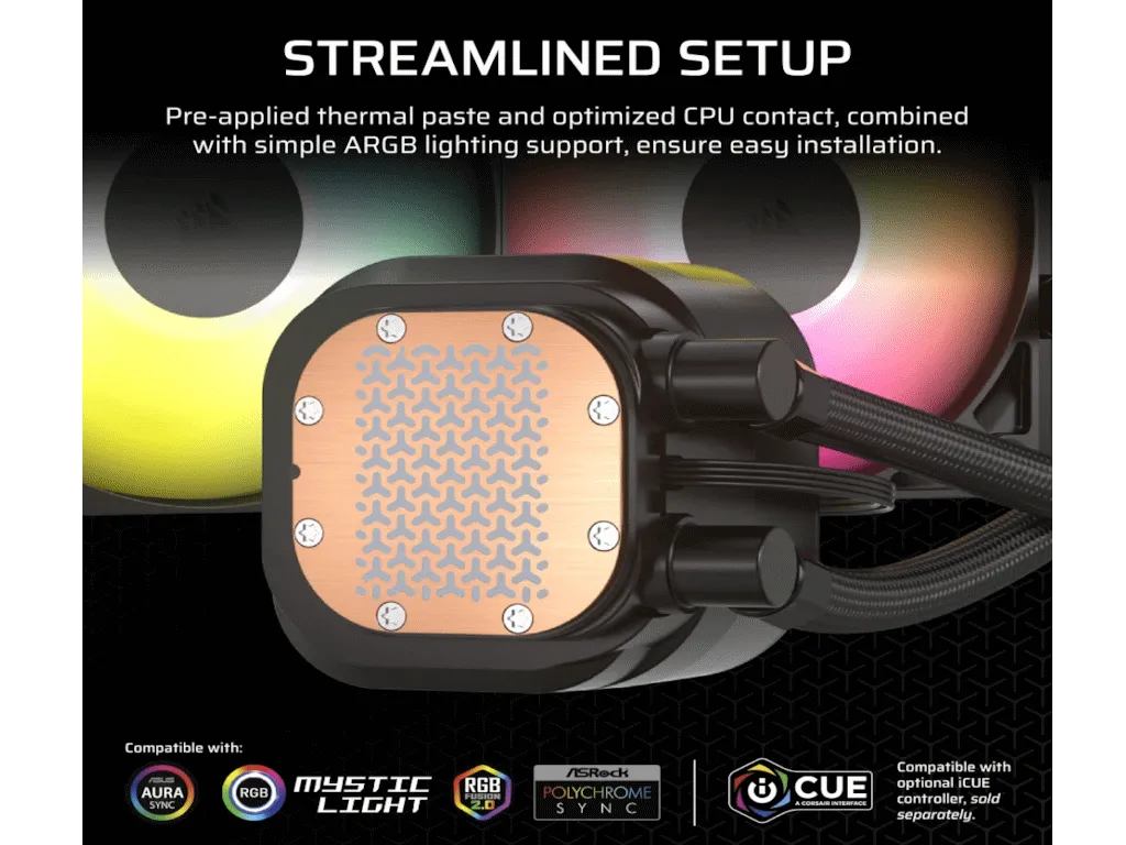 Corsair Kuler za CPU CORSAIR NAUTILUS 360/ARGB/360mm/triple fan/vodeno hladenje/crna Slika 3