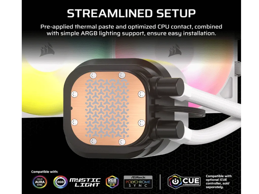 Corsair Kuler za CPU CORSAIR NAUTILUS 240 RS/ARGB/240mm/dual fan/vodeno hladenje/bela Slika 4