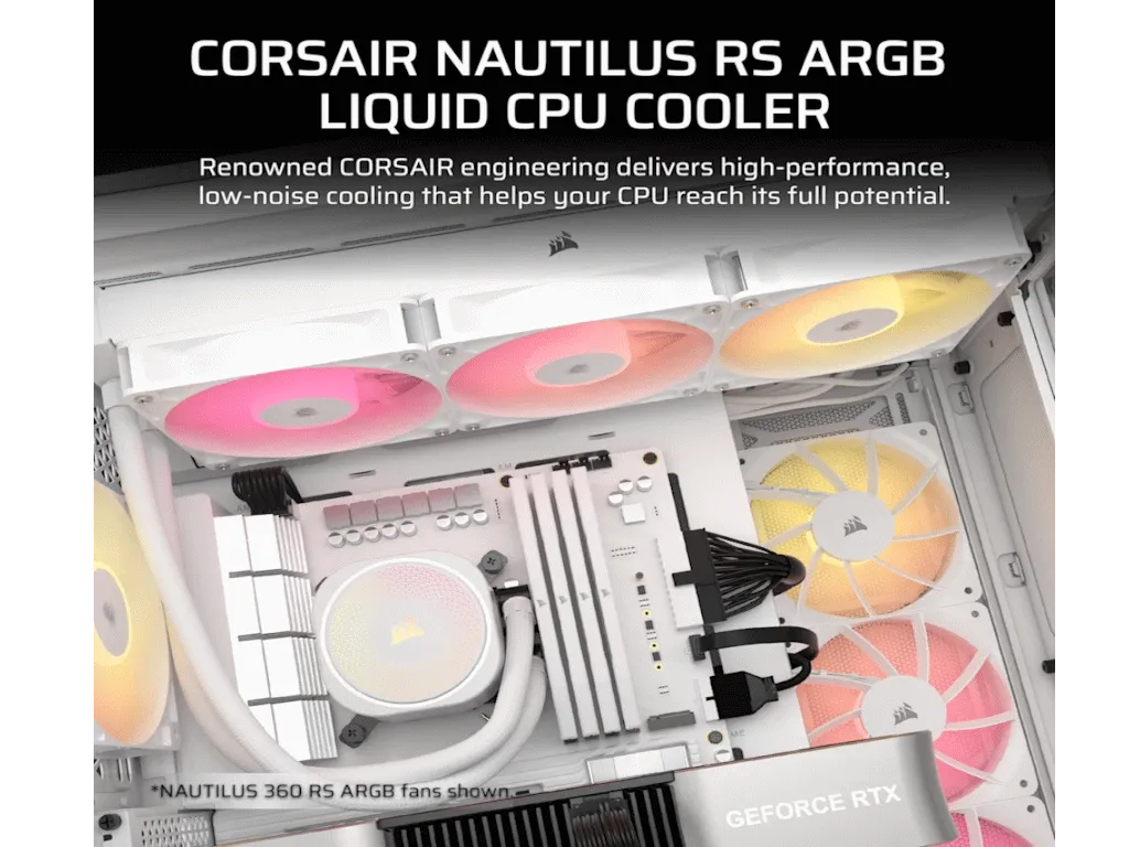 Corsair Kuler za CPU CORSAIR NAUTILUS 240 RS/ARGB/240mm/dual fan/vodeno hladenje/bela Slika 5