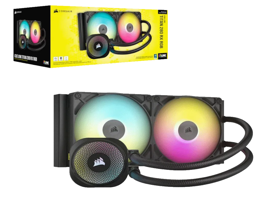 Corsair Kuler za CPU CORSAIR iCUE LINK TITAN 280 RX/RGB/AIO/280mm/dual fan/vodeno hladenje/crna Slika 10