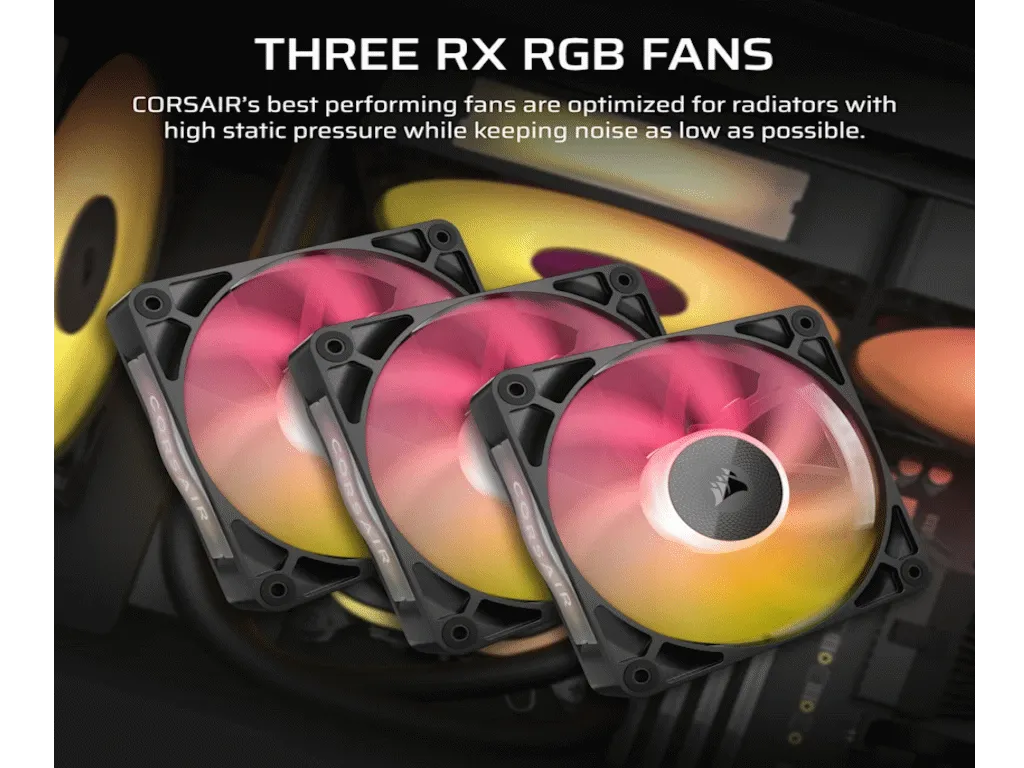 Corsair Kuler za CPU CORSAIR iCUE LINK TITAN 360 RX/RGB/AIO/360mm/triple fan/vodeno hladenje/crna Slika 1