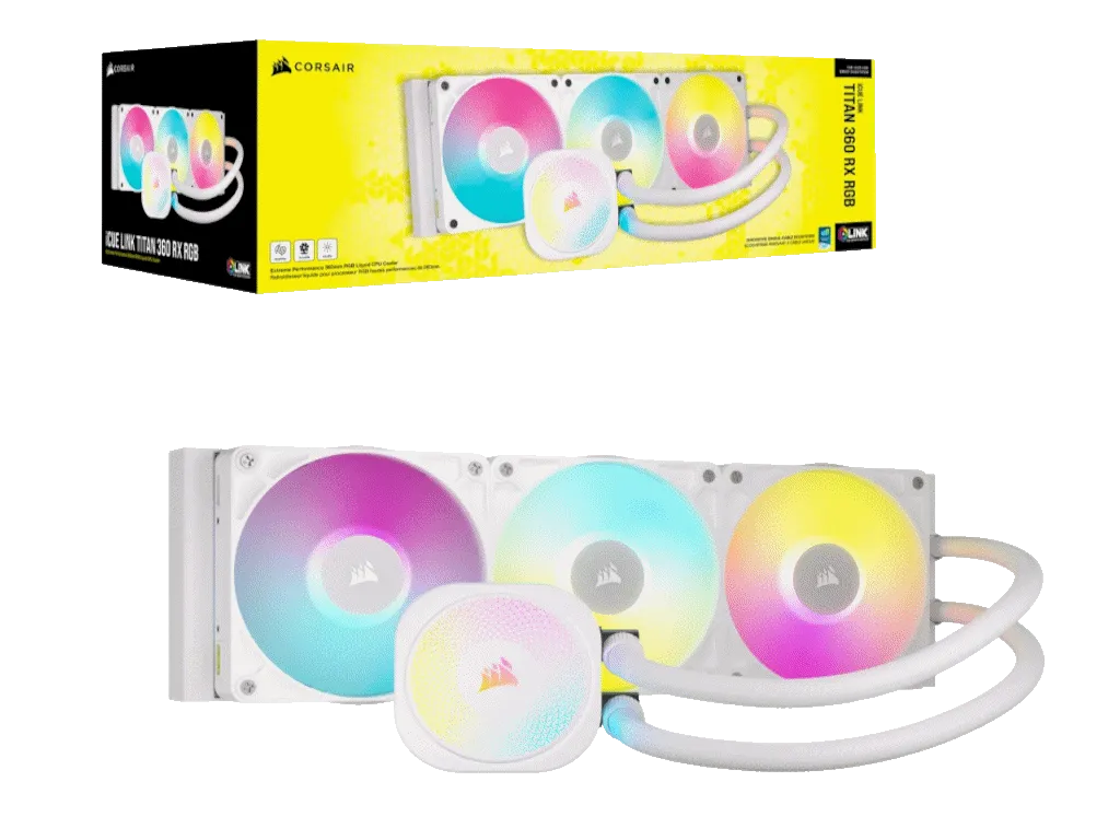 Corsair Kuler CORSAIR iCUE LINK TITAN 360 RX RGB/AIO/360mm/vodeno hladenje/bela Slika 4