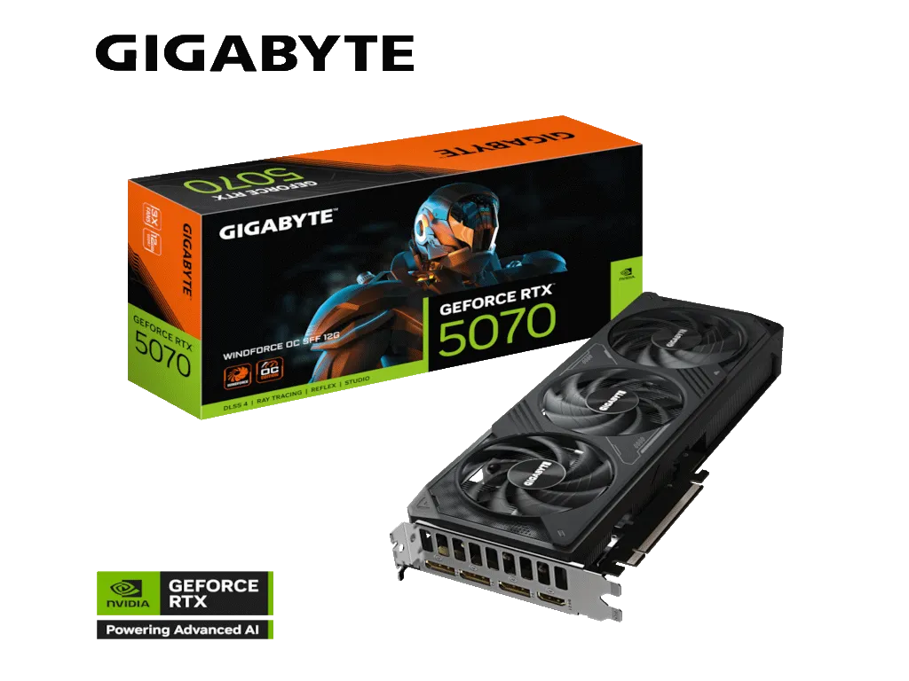 Gigabyte Graficka karta GIGABYTE GV-N5070WF3OC-12GD NVD/12GB/GDDR7/192bit/crna Slika 3