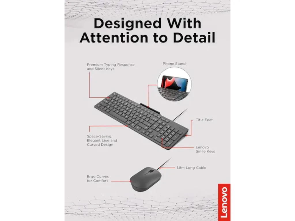 Tastatura+miš LENOVO Lenovo 310/žicni set/USB-A /SRB/crna Slika 1