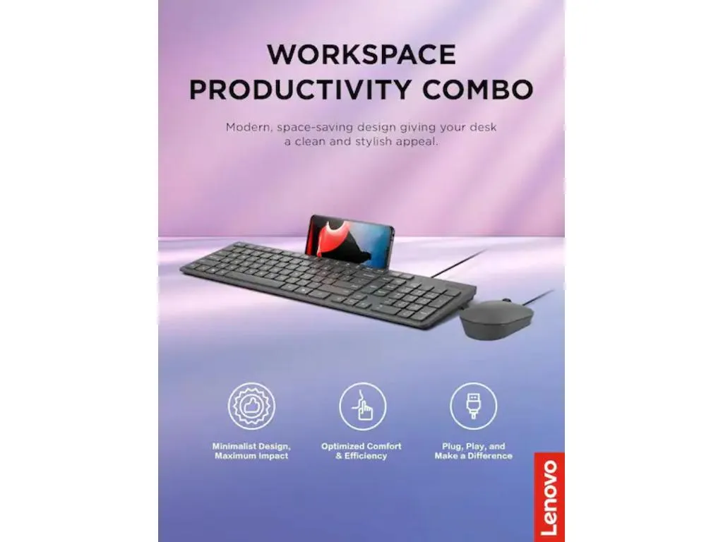 Tastatura+miš LENOVO Lenovo 310/žicni set/USB-A /SRB/crna Slika 3