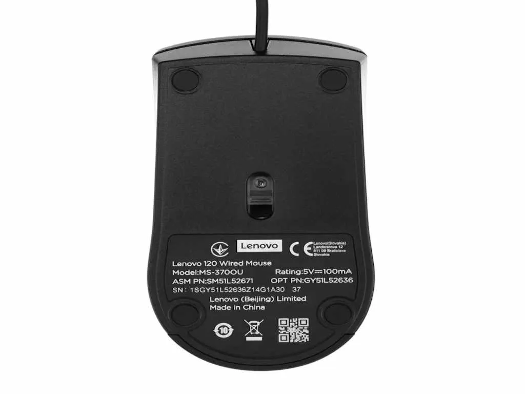 Lenovo Miš LENOVO 120 žicni/1600dpi/crna Slika 1
