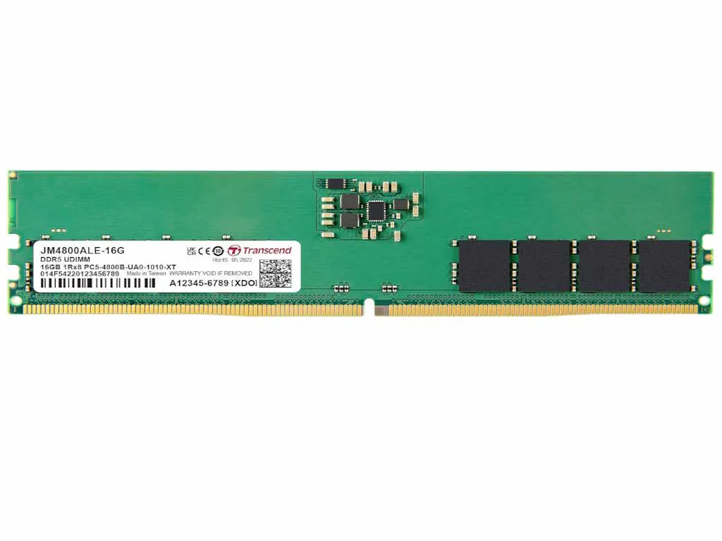 Transcend Memorija TRANSCEND 16GB/DIMM/DDR5/4800MHz/CL40/crna Slika 1