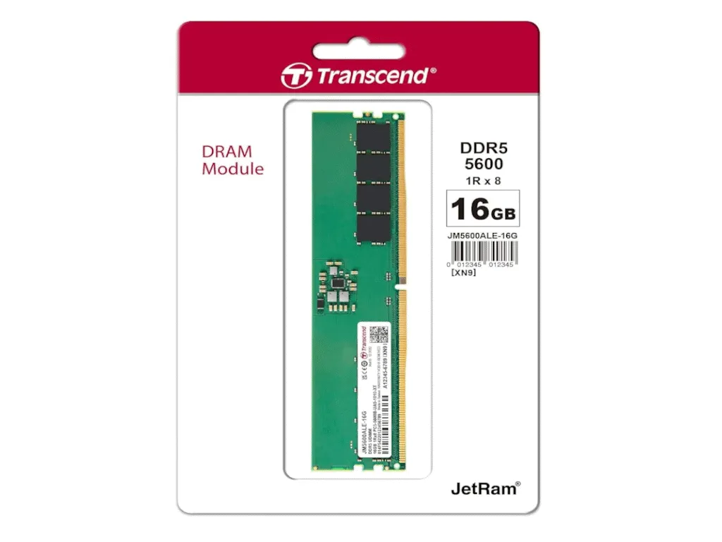 Transcend Memorija TRANSCEND 16GB/DIMM/DDR5/5600MHz/CL46/crna Slika 1
