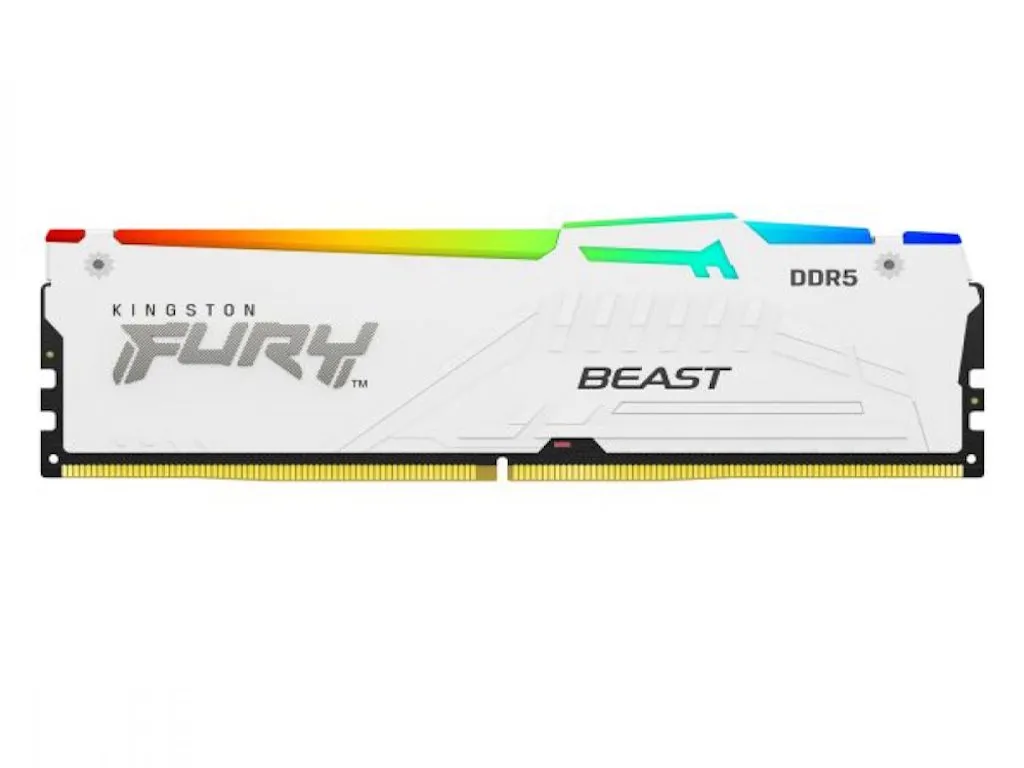 Kingston Memorija KINGSTON 16GB/DIMM/DDR5/5200MHz/CL36/FURY Beast RGB/bela Slika 1