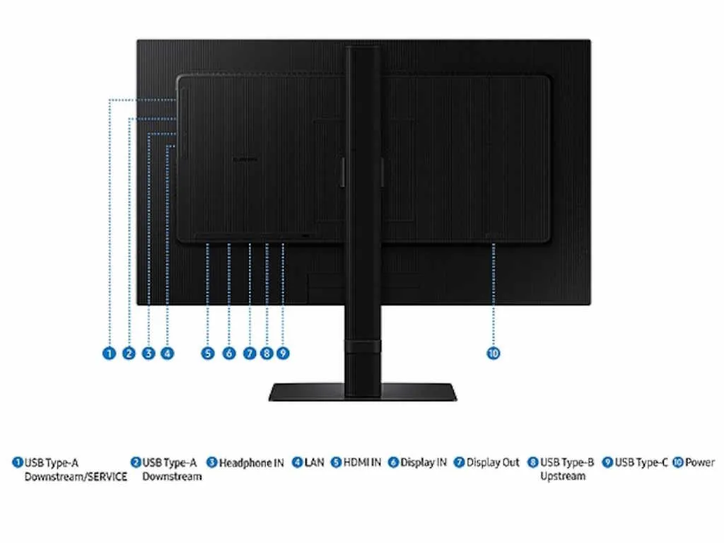 Samsung Monitor SAMSUNG LS24D600UAUXEN 24"/IPS/2560x1440/100Hz/5ms GtG/HDMIx2,DP,USB,LAN/Pivot,visina/crna Slika 4