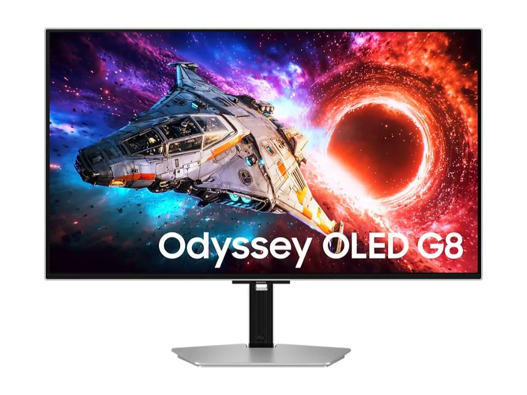 Monitor SAMSUNG LS32HG800SUXEN 32"/OLED/3840x2160/240Hz/0.03ms/HDMIx2,DP,USB-C/G-sync/pivot/srebrna Slika 1