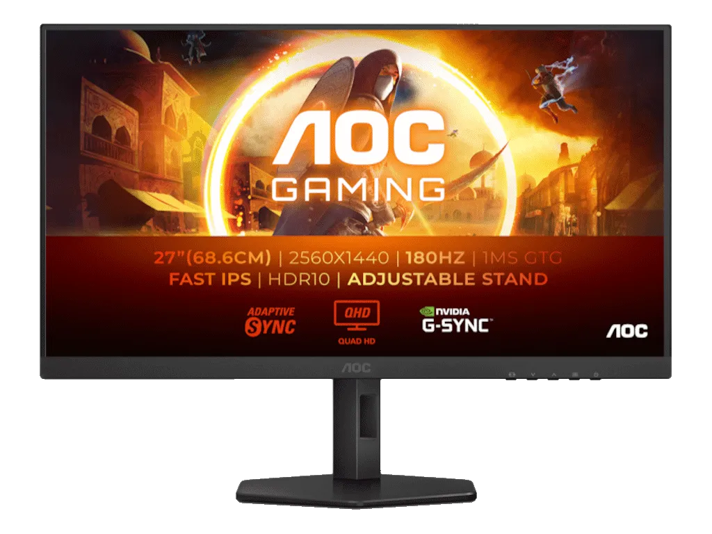 Monitor AOC Q27G4XF 27"/IPS/2560x1440/180Hz/1ms GtG/HDMI,DP/Gsync,adaptive sync/Pivot,visina/crna Slika 2