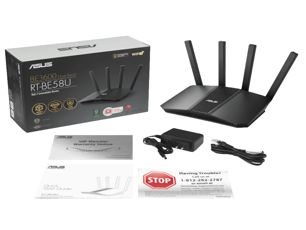 Asus Bežicni ruter ASUS RT-BE58U Wi-Fi/2882 Mbps/688 Mbps/USB3.2/4 eksterne antene/crna Slika 3