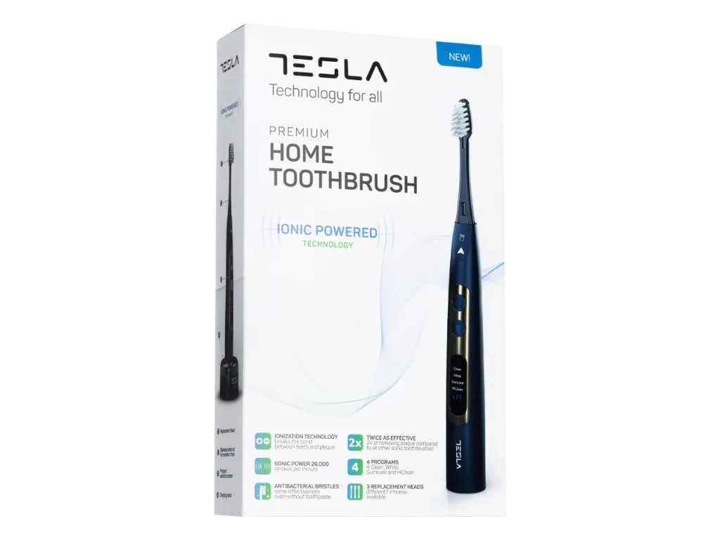 Cetkice za zube TESLA TDP121NB/elektricna/jonska i sonicna tehnologija/soft conical/tamno plava Slika 5