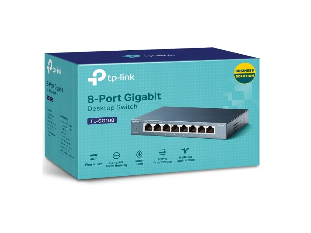 TP-Link Switch TP-LINK TL-SG108 Gigabit/8x RJ45/10/100/1000Mbps/Desktop metalno kuciste Slika 2