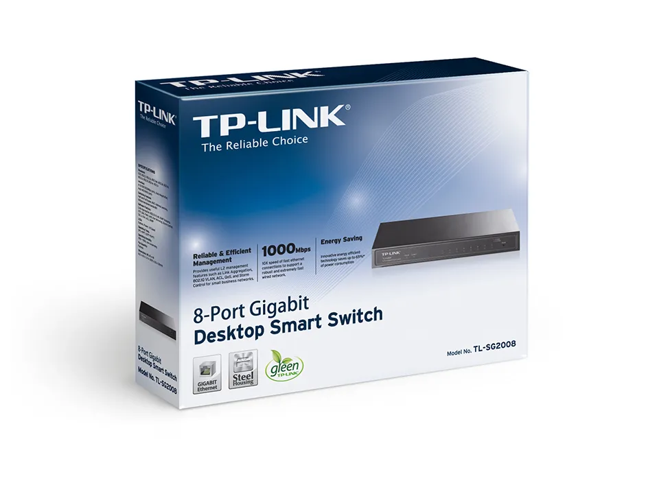 TP-Link Switch TP-LINK TL-SG2008 Gigabit/8x RJ45/10/100/1000Mbps/Smart/Desktop metalno kuciste Slika 3